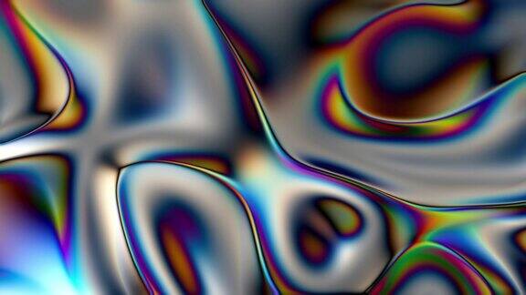 抽象彩色流体波背景的特写液体全息彩色纹理背景高质感的高质量的细节