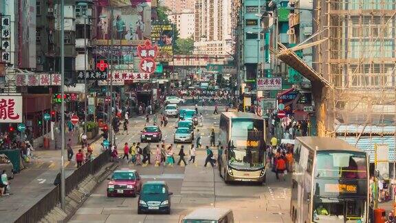 香港街道交通的时间推移