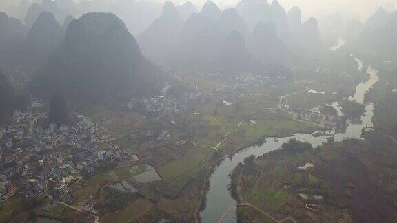 桂林山水鸟瞰图