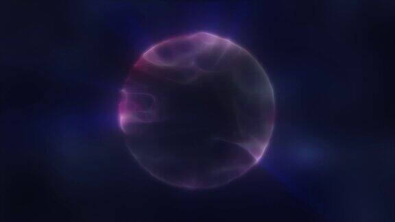 抽象的环形能量球圆形发光多色透明神奇的未来高科技空间4k视频60fps