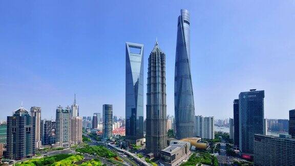 上海标志性摩天大楼时光流逝