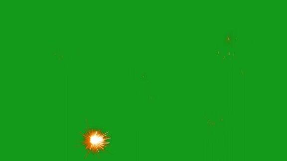火火花运动图形与绿色屏幕背景