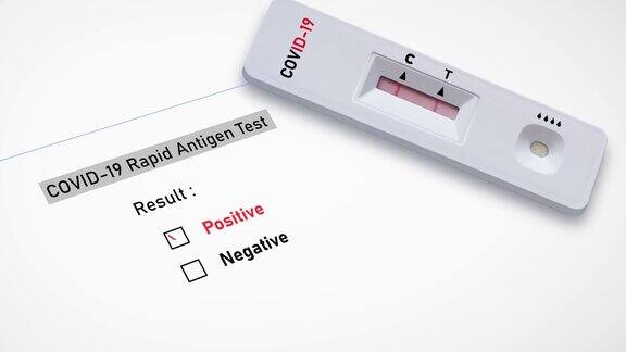 冠状病毒抗原快速检测装置结果阳性