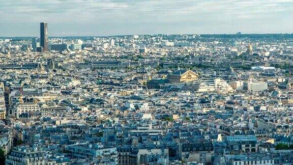 巴黎时光流逝全景图法国从圣心蒙马特圣心大教堂俯瞰