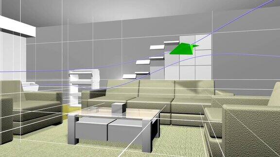 动画室内装饰效果3D渲染