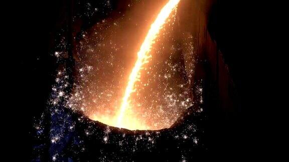 熔化的金属喷出火花