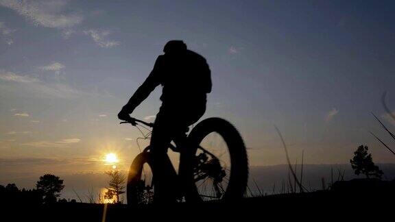 胖自行车也叫胖子自行车或胖轮胎自行车在夏天骑在草地上