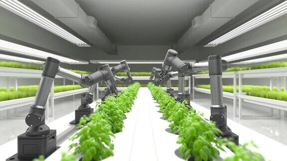 智能机器人概念机器人农场自动化