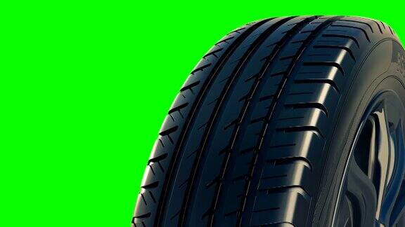 汽车轮胎夏季车轮旋转运动隔离绿色