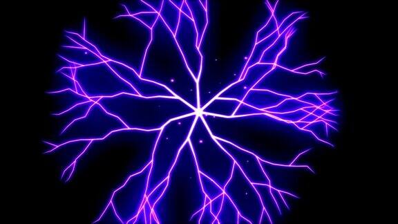 抽象闪电圈生长的树枝-紫色