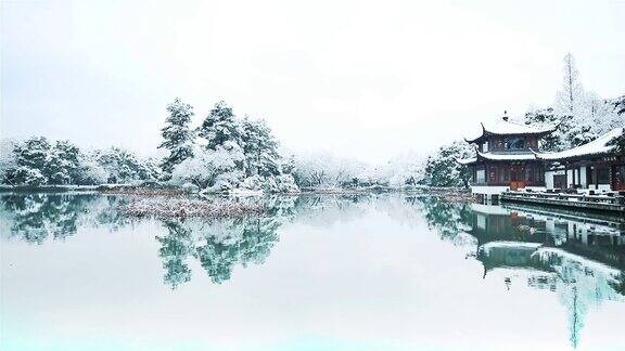 冬天杭州西湖雪景