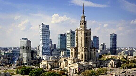 波兰华沙商业高楼航拍
