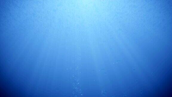 动画蓝色海浪从水下气泡光束射了进来