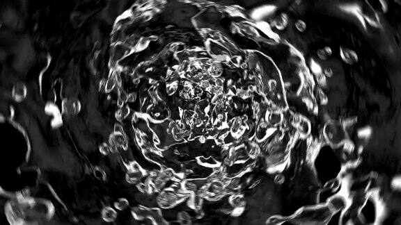 在黑色背景上创造水漩涡形成漩涡三维动画HD1080α无光