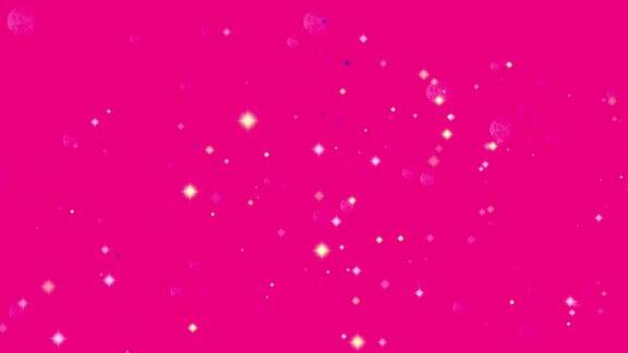 浮星和散景颗粒在热粉红色