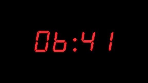 4位10秒数字时钟计数定时器黑色bg上的红色数字