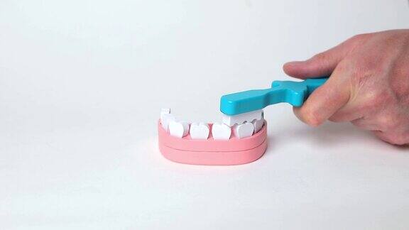 用玩具牙刷刷牙儿童牙齿护理理念