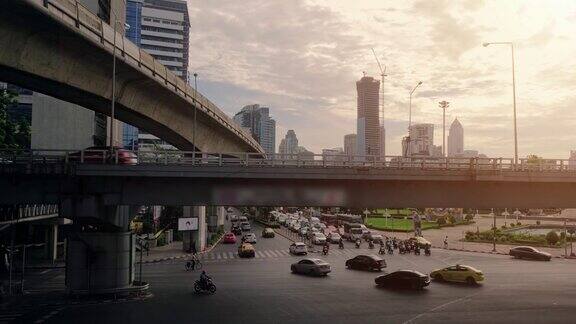4K时间推移曼谷建筑曼谷市中心泰国曼谷