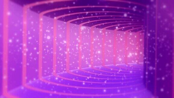 梦幻粉紫色隧道粒子无缝循环背景