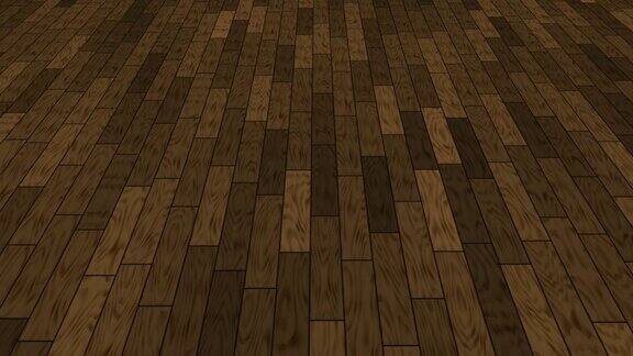 以第一人称的视角走过由木板制成的木地板