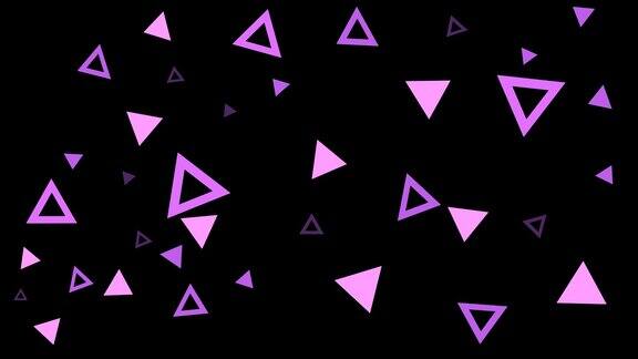 粉红色紫外线三角形图案图标标志时髦抽象图案抽象三维几何形状循环动画现代背景无缝运动设计屏幕保护程序背景4k动画海报横幅孟菲斯极简旋转物体