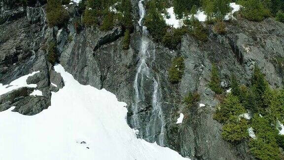 融雪瀑布瀑布-冬季变成春天的天气