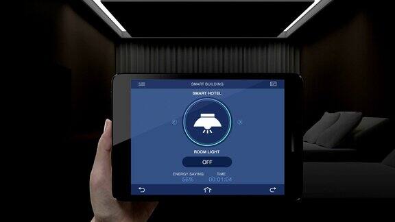 酒店、家居床房灯开、关、智能pad、平板电脑应用、智能家居、物联网节能高效控制