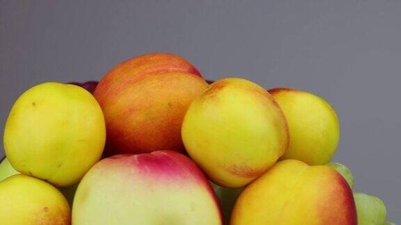 新鲜水果-苹果桃子李子葡萄健康食品
