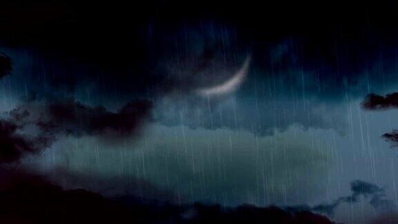 雨中的夜空