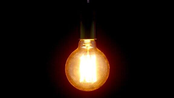 真正的爱迪生灯泡闪烁着