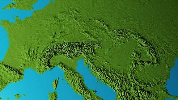 地球与奥地利的边界图形
