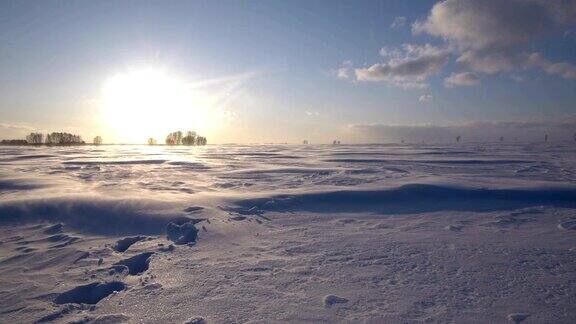 北极的暴风雪冰封雪飘