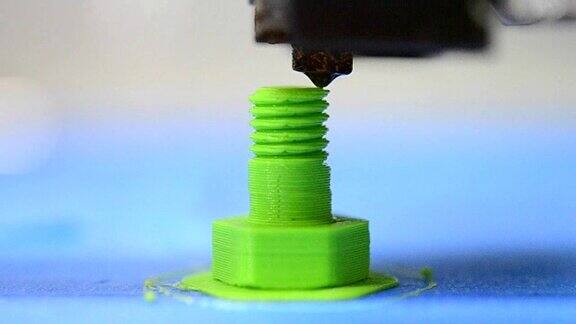 3D打印机打印的形式螺栓从塑料数字