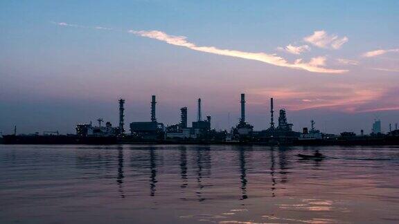 泰国炼油厂的日出(时间流逝)