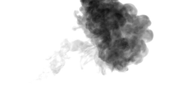 一墨流动注入黑色染料云雾或烟雾墨以慢动作注入白色黑色染料在水中流动墨色背景或烟雾背景为墨水效果使用光磨如阿尔法蒙版