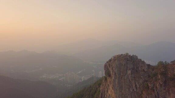 狮子山上空香港市区鸟瞰图