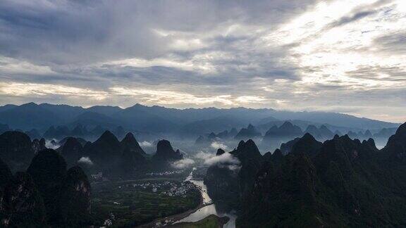 桂林山水甲天下中国航拍