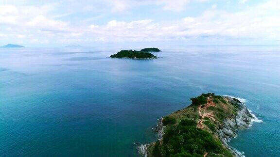 鸟瞰泰国南部普吉岛的蓬贴角