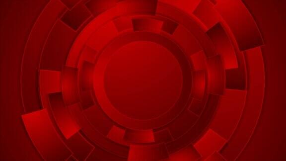 明亮的红色技术未来齿轮视频动画