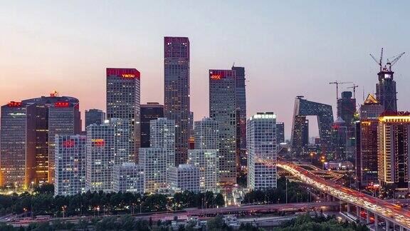 北京城市风光从黎明到白天的延时摄影
