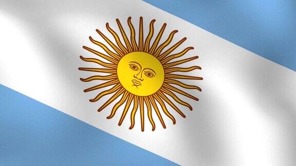 挥舞阿根廷国旗的特写