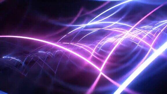 科幻紫外辉光氖气激光弧光反射-4K无缝VJ循环运动背景动画