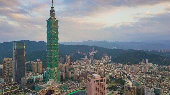 台北市著名塔空中全景