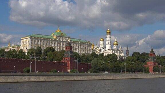 克林姆林宫从俄罗斯莫斯科的莫斯科河到4k