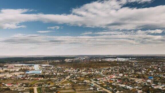 白俄罗斯戈麦尔地区的多布拉什小镇鸟瞰图鸟瞰无人机超级失效FullHD