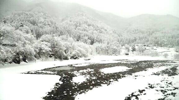淘金:Shogawa河很宽但白川村冬天没有水