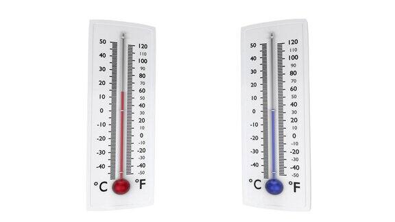 两个温度计设置成温度变化的角度