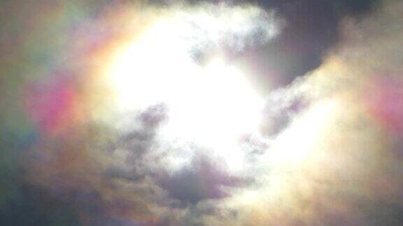 云和太阳耀斑光效果覆盖镜头