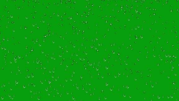 雨滴落在玻璃绿色屏幕上运动图形