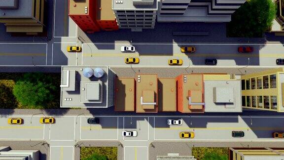 大城市街道交通鸟瞰图